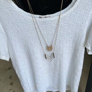 Claire's 30" Double Necklace Design - Gold with Gold/Black Pendant